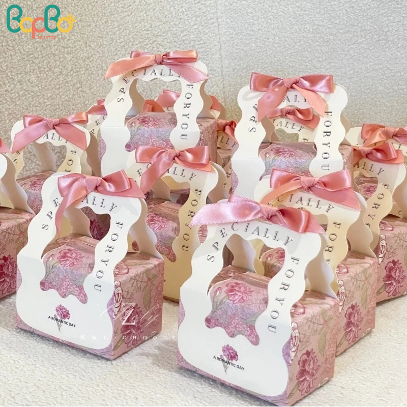 [100, 50, 20] Hộp quà đựng mỹ phẩm có tay cầm Hộp đựng quà sinh nhật hộp quà cưới candy box có n