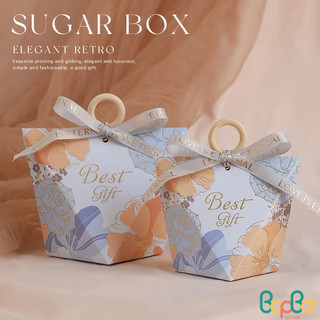 Túi giấy đựng quà tặng siêu xinh có tay cầm hình lục giác bộ sưu tập Flower Bloom phong cách Retro cho nàng tinh tế