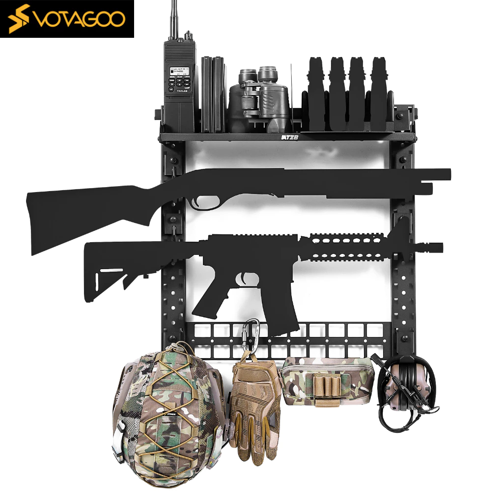VOTAGOO  Giá Treo Súng Trên Tường - Kệ Để Súng Airsoft, Súng Ngắn, Phụ Kiện - Chất Liệu Thép Cao Cấp