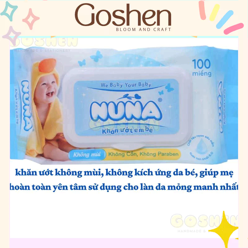 Khăn Ướt Em Bé Nuna (Không mùi) 100 miếng