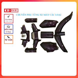 LOẠI TỐT -10 | Bộ vỏ nhựa Dream màu đen (cho xe Thái Việt máy Honda, dàn áo 2 ll)