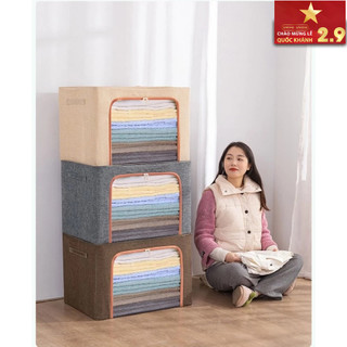  túi đựng quần áo hộp đựng quần áo khung thép cỡ lớn 150L  titan vải Oxford chống bám bụi có khoá kéo gấp gọn tiện lợi 