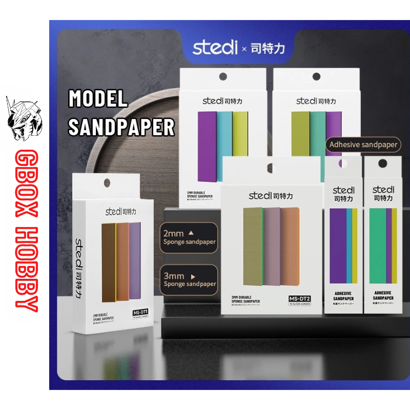 Bộ giấy nhám cao cấp STEDI đánh bóng mô hình Gundam nhám xốp nhám dính Model Durable Sponge Sandpape