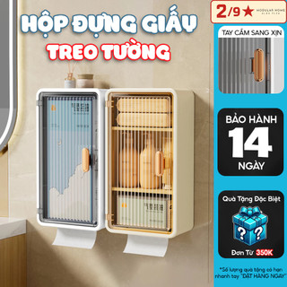  Hộp Đựng Khăn Giấy Treo Tường Lớn Kệ Chống Nước Không Đục Lỗ Trong Phòng Tắm Hộp Đựng Đồ Cao Cấp 