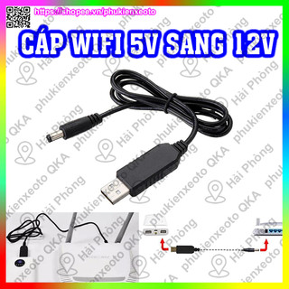 Dây Cáp Chuyển Đổi USB 5V Sang 5V 12V Đầu 2.1*5.5mm dùng Wifi khi mất điện 