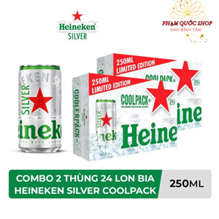 [KEN BẠC NHỎ] Combo 2 Thùng 24 lon bia Heineken Silver Coolpack 250ml/lon