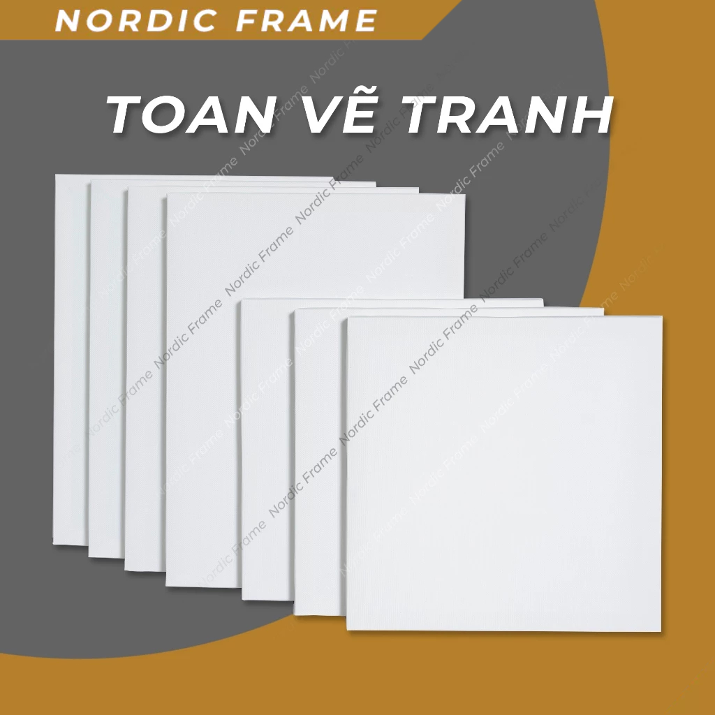 Combo 3 toan vẽ tranh sơn dầu, toan trắng canvas cao cấp căng sẵn khung gỗ thông - Size nhỏ| Dành Cho Acrylic, Sơn Dầu