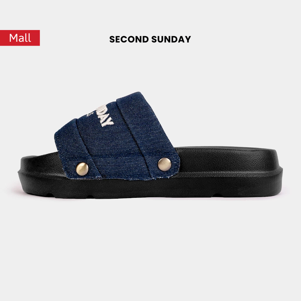 Dép Nam Nữ Nam Nữ Second Sunday Denim Slides SL12