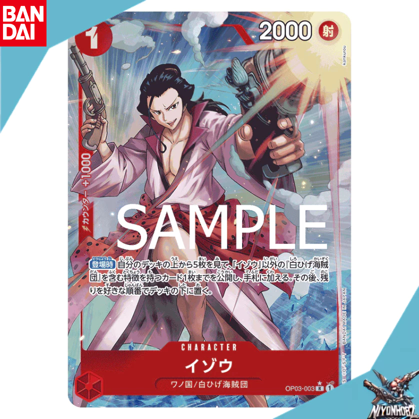 [Chính Hãng] Thẻ Bài Izo OP03-003 R* One Piece Card Tiếng Nhật Bandai TCG (Kèm Toploader)