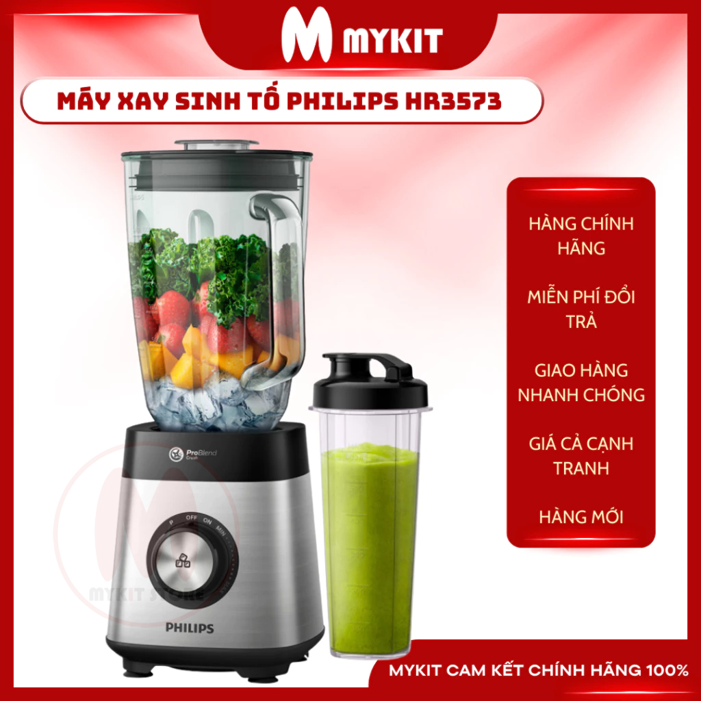 Máy xay sinh tố Philips HR3573 HR3041 tặng kèm bình đựng nước