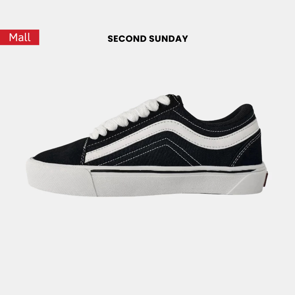 Giày Thể Thao Sneaker Nam Nữ Second Sunday Black Basic Đế Tăng Chiều Cao 4cm SK18