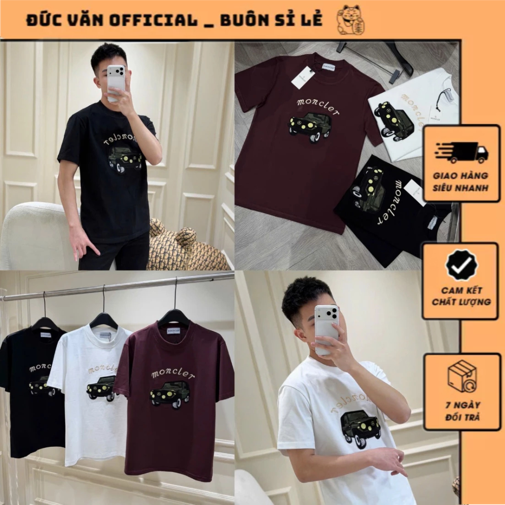 Áo Phông Nam Mon Cờ Le Bản Thêu Chữ Oto Cu Te Hoàn Thiện Cao_Áo Thun Nam Nữ Fom Chuẩn Chất Cotton Tà