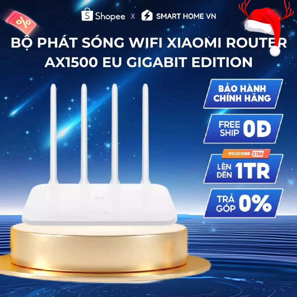 Bộ Phát Sóng Wifi Xiaomi Router AX1500 EU Gigabit Edition - Bản Quốc Tế - Bảo Hành 6 Tháng