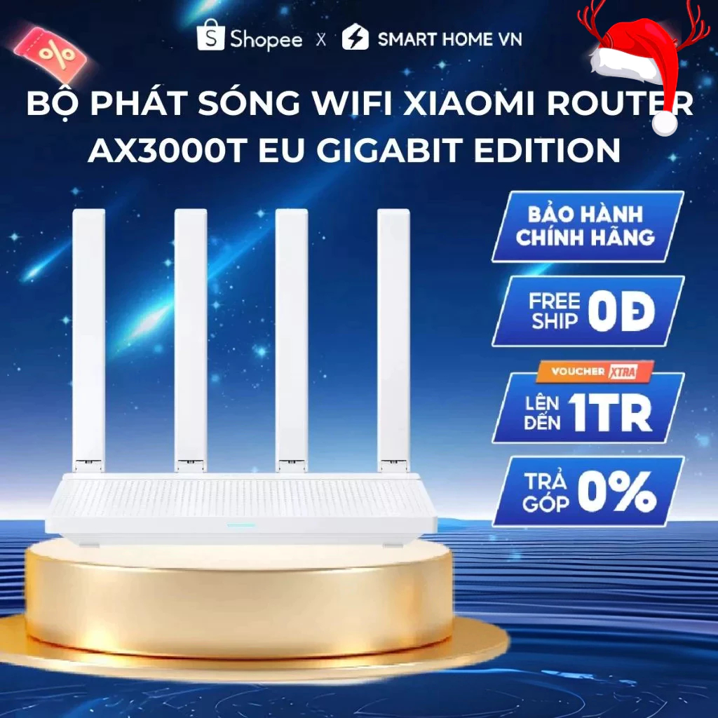 Bộ Phát Sóng Wifi Xiaomi Router AX3000T EU Gigabit Edition - Bảo Hành 12 Tháng