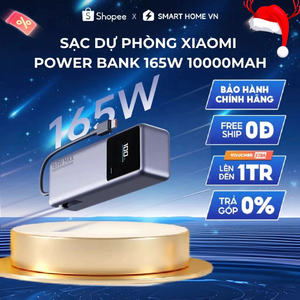 Sạc Dự Phòng Xiaomi Power bank 165W 10000mAh | Sạc Nhanh 90W | Bảo Hành 12 Tháng