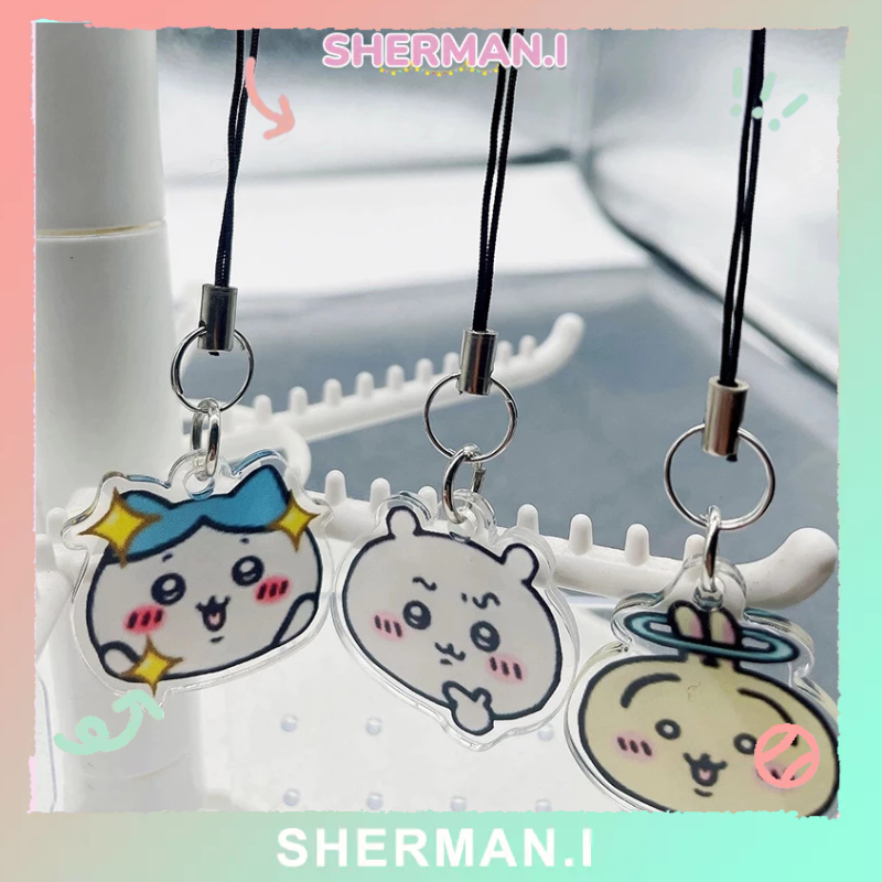 Dây chuyền điện thoại di động acrylic phong cách hoạt hình dễ thương Chiikawa Usachi-SN