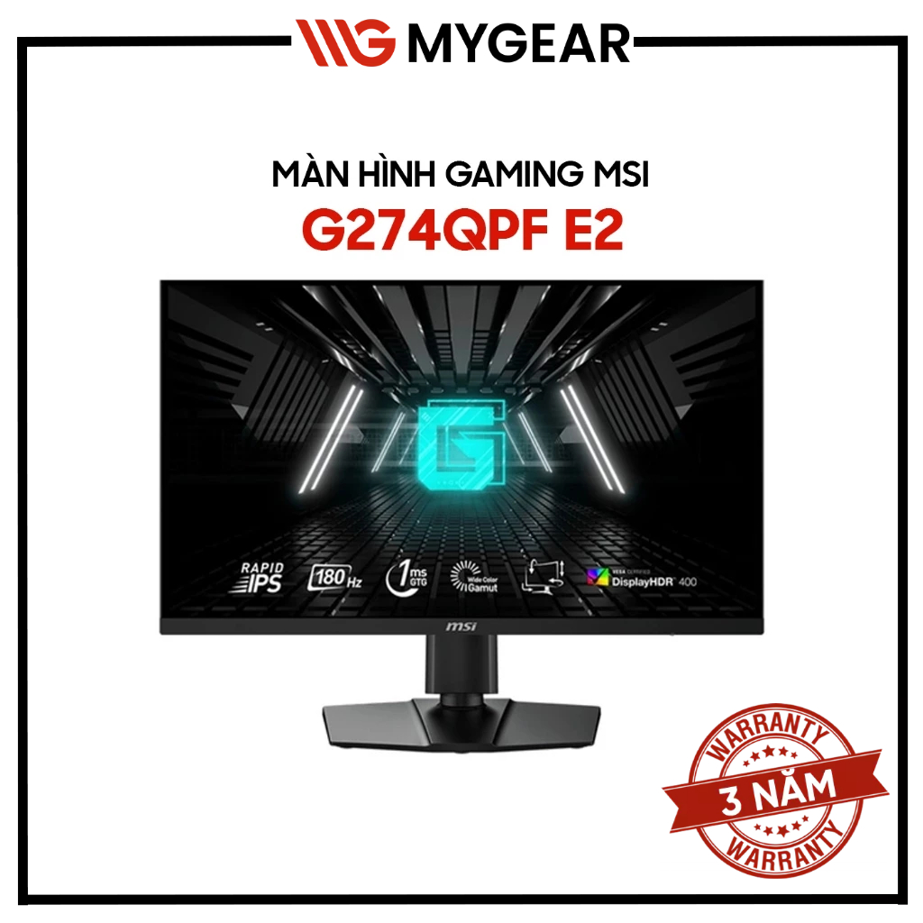 Màn hình Gaming MSI G274QPF E2 27 Inch WQHD IPS 180Hz - New Chính Hãng