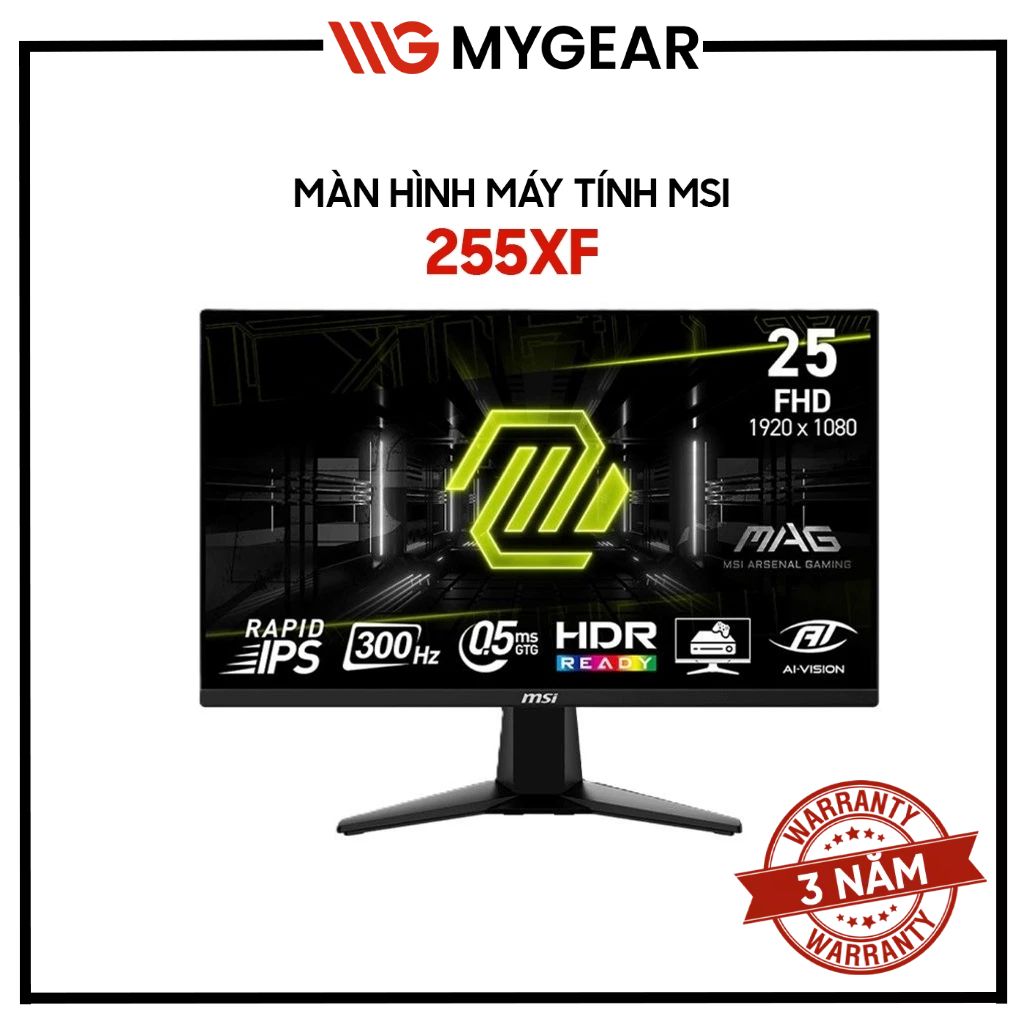 Màn Hình Gaming MSI 255XF 255PXF 24.5 inch Full HD IPS 300Hz 0.5ms - Gaming Mượt Mà, Chính Hãng