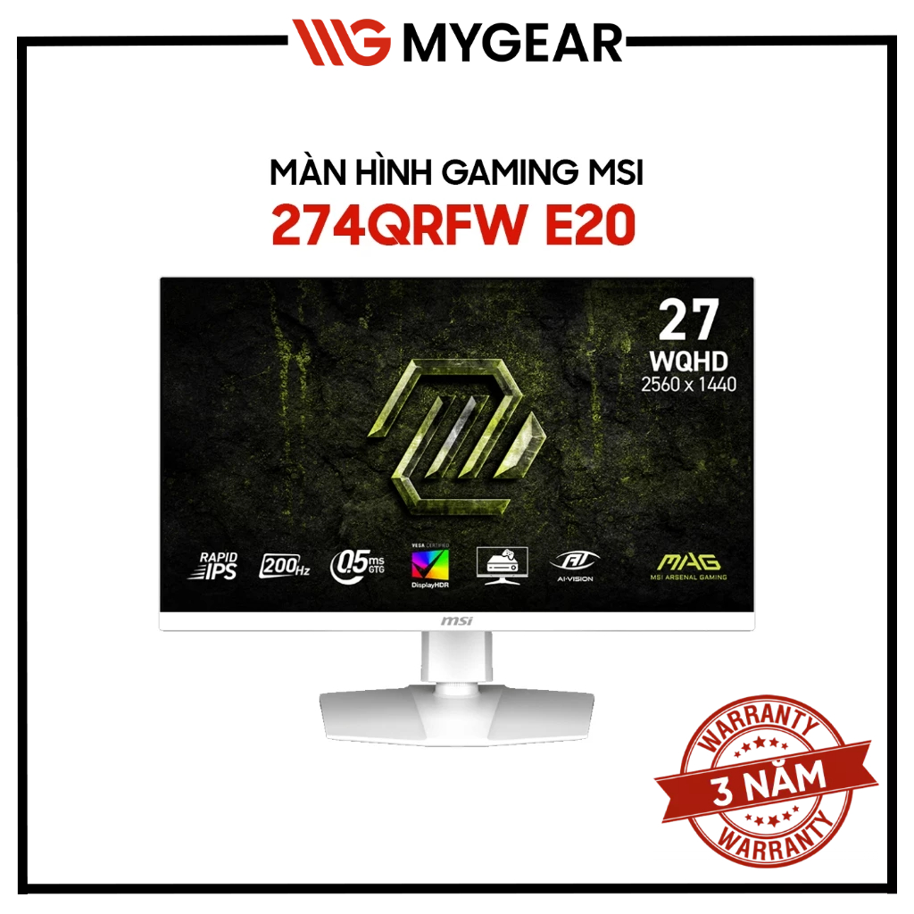 Màn hình Gaming MSI MAG 274QRFW E20 27 inch 200Hz 0.5ms 2K Rapid IPS - Bảo hành 36 tháng
