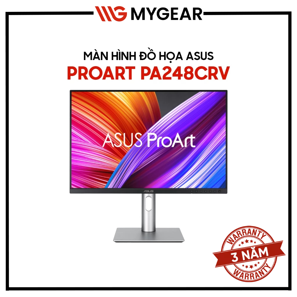 Màn Hình Đồ Họa ASUS ProArt PA248CRV 24.1 inch WUXGA IPS 100% sRGB Calman ΔE<2 USB-C 96W HDR10