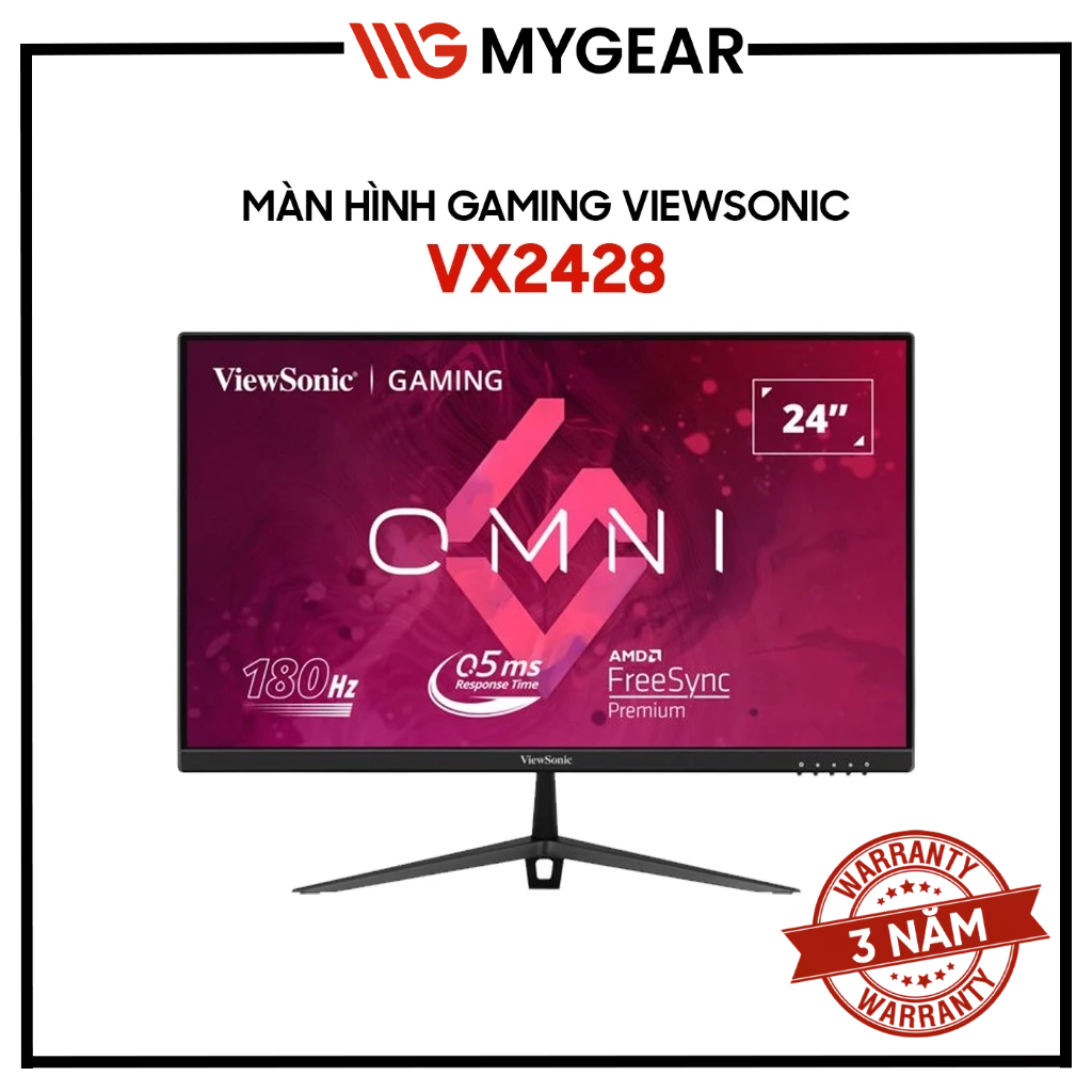Màn Hình Máy Tính Gaming ViewSonic VX2428 24 inch FHD IPS 180Hz  - Chính Hãng