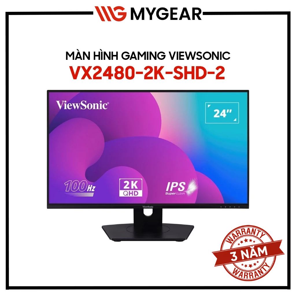 Màn Hình Máy Tính Viewsonic VX2480-2K-SHD-2 24 inch 2K IPS 100Hz - Chính Hãng