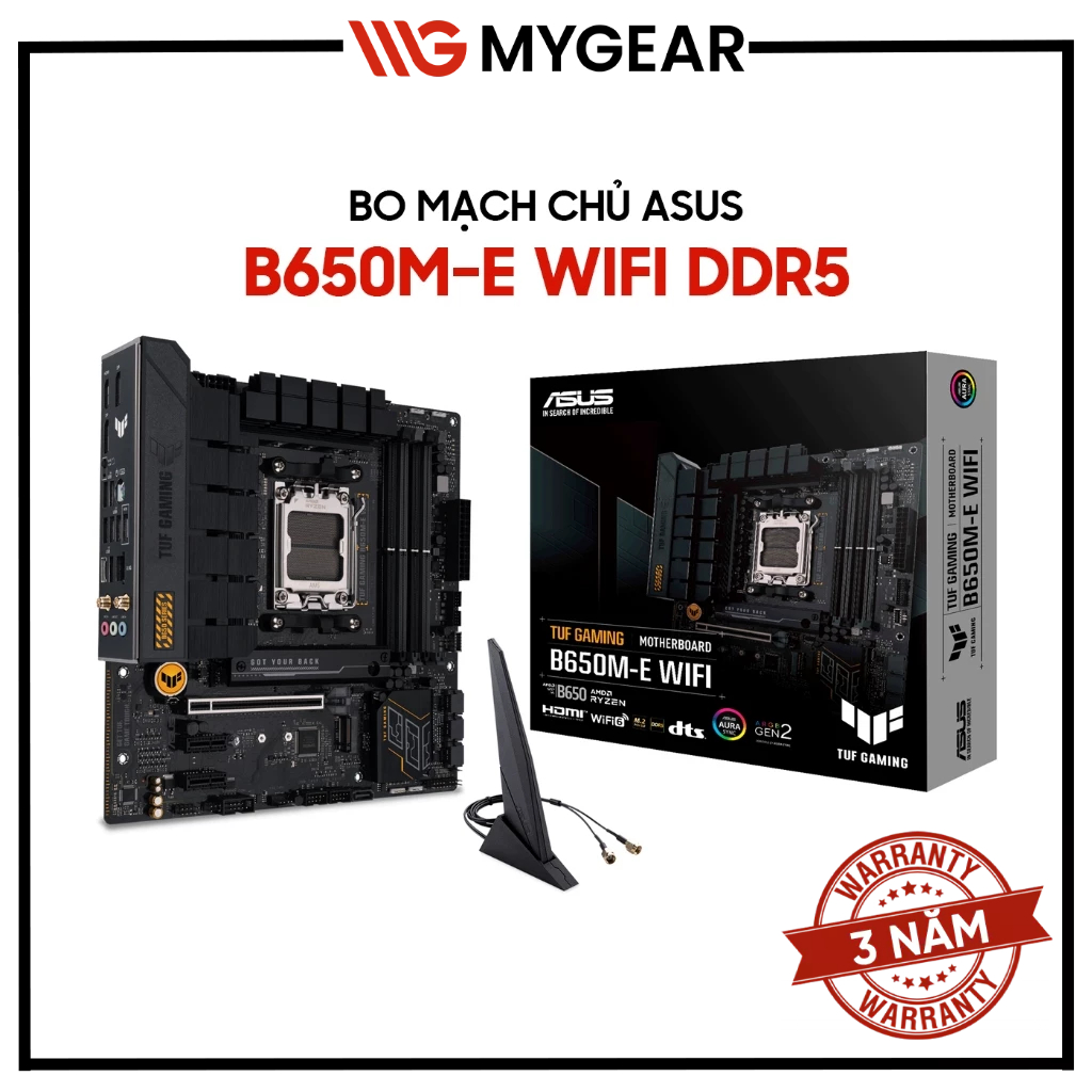 Motherboard ASUS TUF Gaming B650M-E WIFI DDR5 Hỗ Trợ AMD Ryzen 7000/8000/9000 – PCIe 5.0 – M.2 kép –