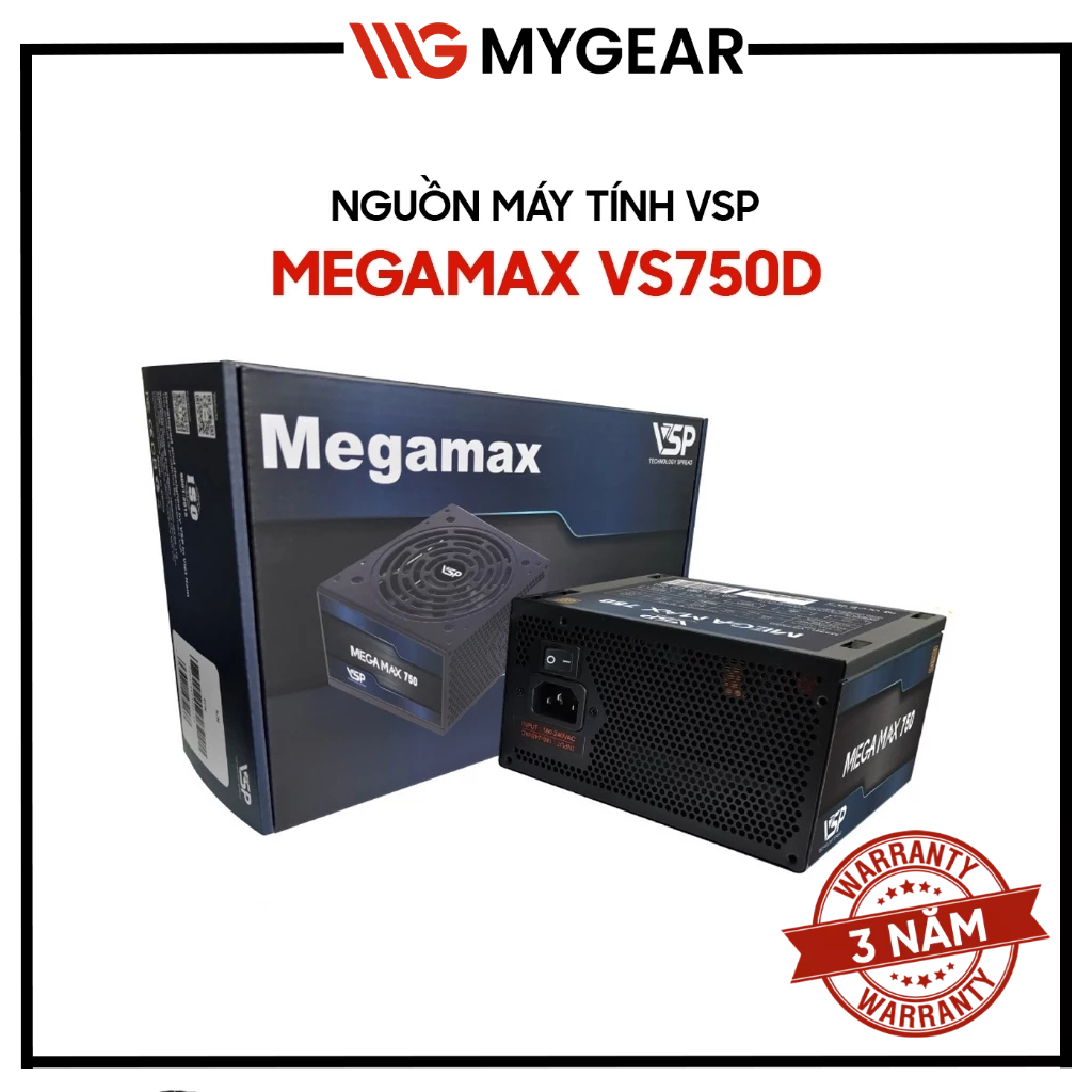 Nguồn máy tính VSP MEGAMAX VS650D 650W / VS750D 750W Cybenetics Silver