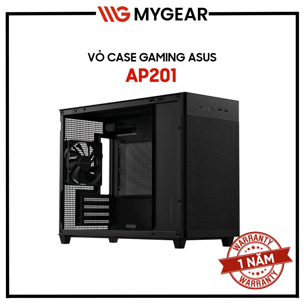 Vỏ Case ASUS Prime AP201 AP202 Tempered Glass MicroATX Case (Trắng/Đen) - New Chính Hãng