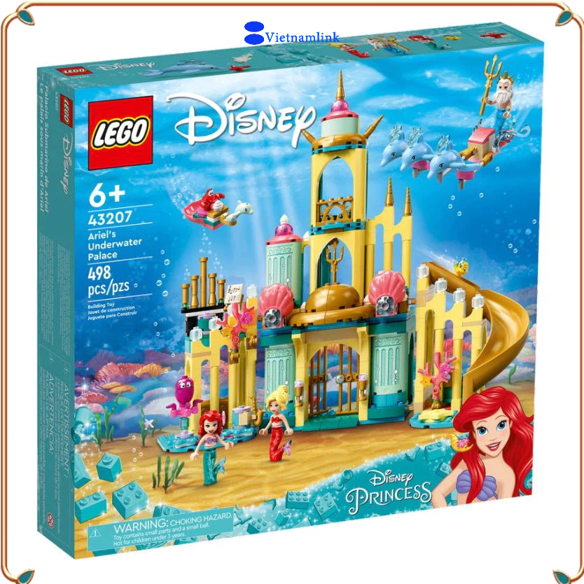 Giá thấp nhất trực tuyến  LE GO 43207 Disney ariel s underwater palace Hàng mới, chính hãng 100%
