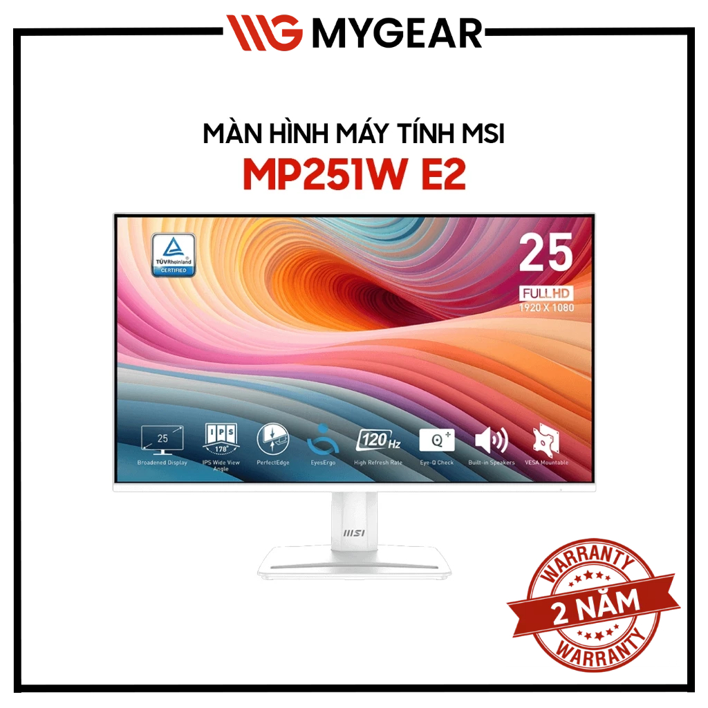 Màn hình Văn phòng MSI PRO MP251W E2 24.5 inch FHD 120Hz 1ms IPS - Bảo hành 36 tháng