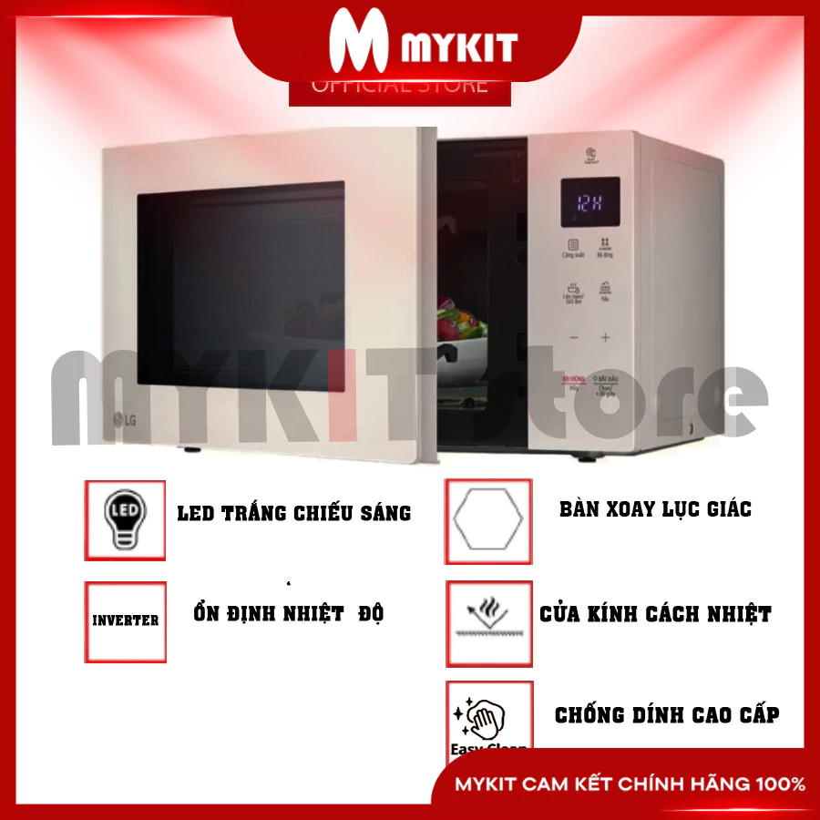 Lò Vi Sóng LG MS2535GIK 25L Smart Inverter, Rã Đông, Hâm Nóng -  Bảo Hành 12 Tháng