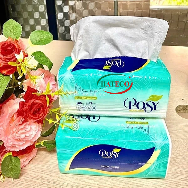 3 gói Khăn rút Posy 180 tờ x 3 lớp - Khăn giấy ăn Etis 520 tờ (chính hãng) - Giấy lau tay
