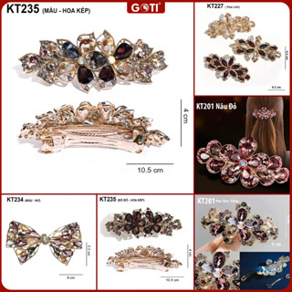 GOTI – Phụ Kiện Nữ - Quà Tặng Mẹ, Bà, Người Lớn Tuổi Kẹp Tóc Hình Bông Hoa Đính Đá Nhiều Màu KT201