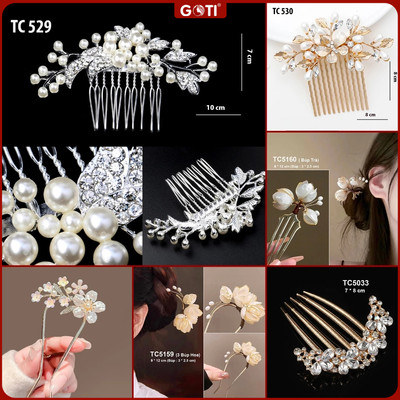 GOTI Trâm Cài Tóc Cổ Trang Kiểu Lược Cài Búi Tóc, Phụ Kiện Cosplay Phong Cách Cổ Điển KT20