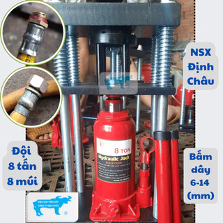 Máy bấm ống thủy lực 8 tấn/ Máy bấm đầu dây rửa xe/ Máy bấm dây 8 chấu ( Tặng 2 bộ cos 8.5 )