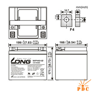 Ắc Quy Kín Khí (VRLA AGM) LONG 12V-40AH (20HR), WP40-12NE, F8-M6 - (PDC-TECH)