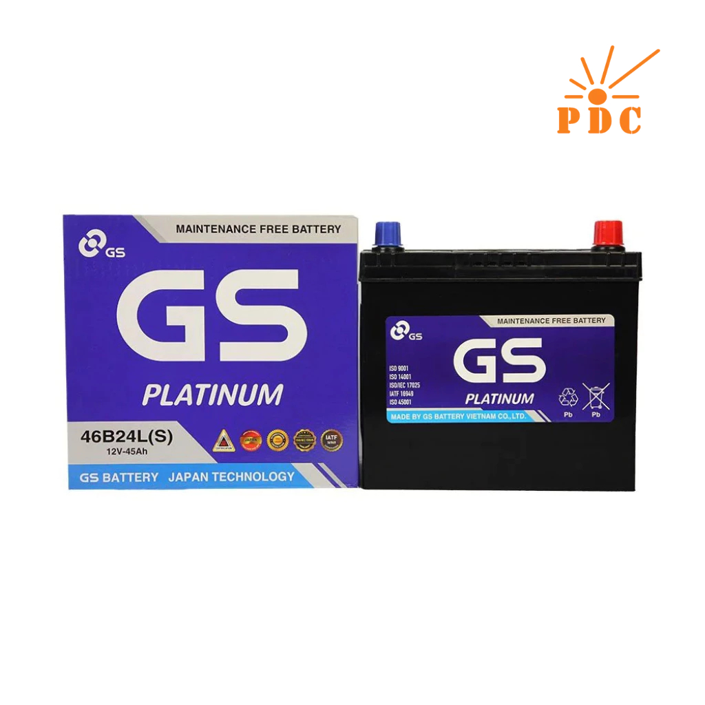 ẮC QUY KHỞI ĐỘNG GS MF 12V-45AH (20HR), 46B24L(S)