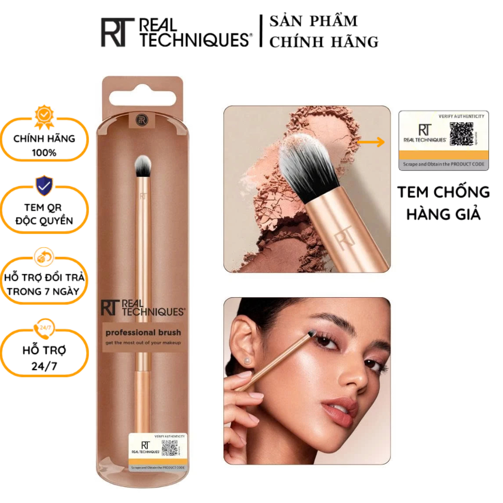 Cọ Nhấn Đuôi Mắt - Hốc Mắt - Cọ Môi RT REAL TECHNIQUES CREASE BRUSH R127