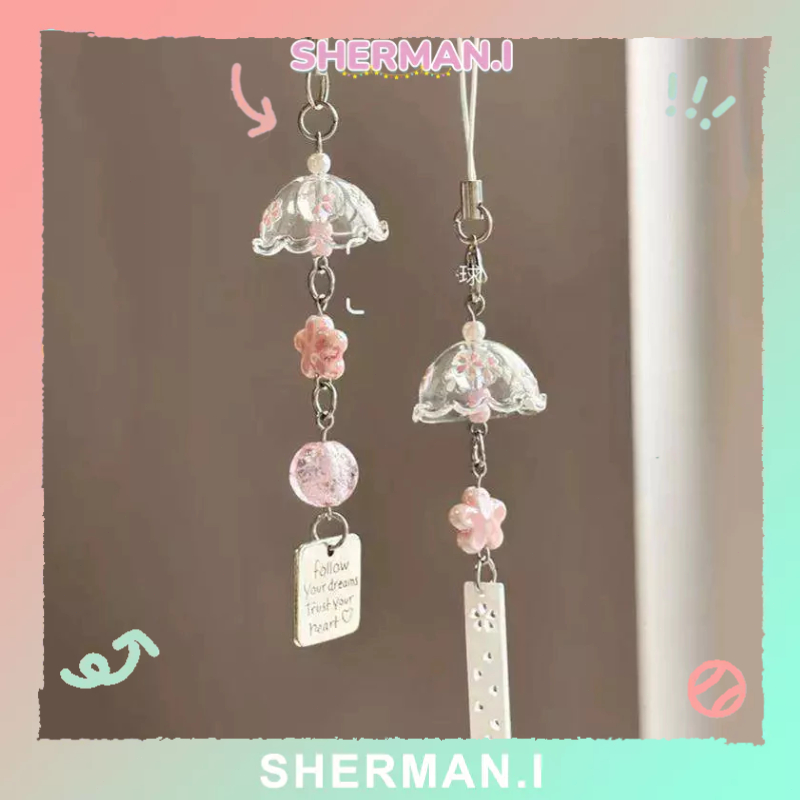 Dây đeo điện thoại chuông gió Sakura đa năng mặt dây chuyền máy ảnh đa năng