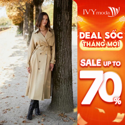 Trench Coat - Áo khoác Măng Tô có đai nữ IVY moda MS 71B9547