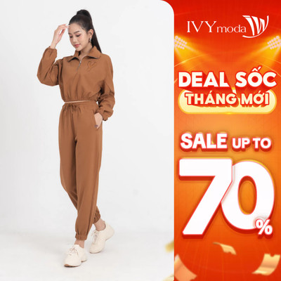 Quần jogger cạp chun bo gấu nhẹ, quần dài nữ thể thao cao cấp IVY moda MS 22B9473
