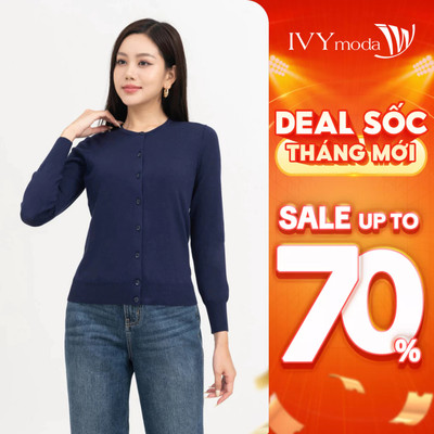 Áo khoác len cài khuy nữ, áo khoác len nữ cardigan IVY moda MS 77P0067