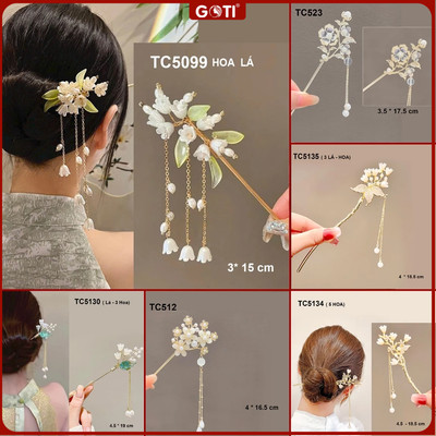 GOTI – Trâm Cài Tóc Cổ Trang Cosplay, Trâm Búi Tóc Kiểu Đẹp Thanh Lịch Làm Quà Tặng Cho Nữ TC543