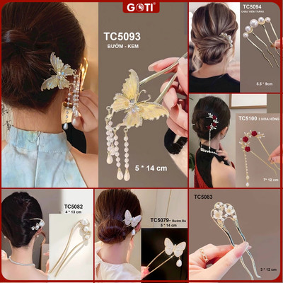GOTI Phụ Kiện Tóc Dự Tiệc Trâm Cài Tóc Xước Lược Cosplay Nhiều Mẫu Nhiều Hoa Đẹp TC5077-TC5080
