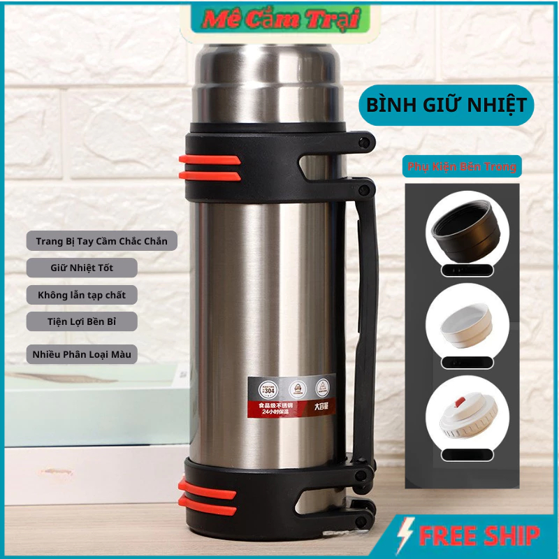 Bình Giữ Nhiệt 2000ml, Cốc giữ nhiệt 1200ml Cao Cấp, Phong Cách Hiện Đại, Giữ Nhiệt Lâu