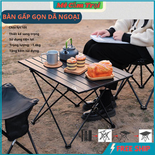 bàn camping gấp gọn,dã ngoại cắm trại ngoài trời hợp kim cacbon sơn tĩnh điện TMountain