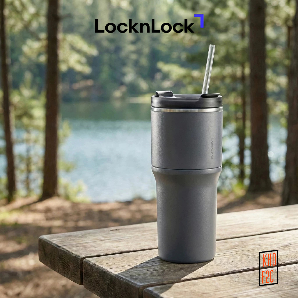 [LocknLock] Ly giữ nhiệt inox 304  Metro Drive kèm ống hút và cọ rửa 650ml LHC4277