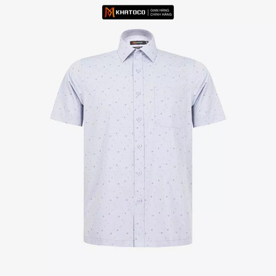 Áo sơ mi nam KHATOCO Tailor Fit ngắn tay mã A1MN498T2-CNIN 857-2711-N