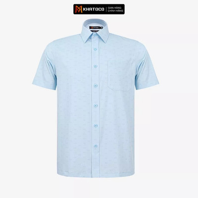 Áo sơ mi nam KHATOCO Tailor Fit ngắn tay mã A1MN498T2-CNIN 859-2711-N